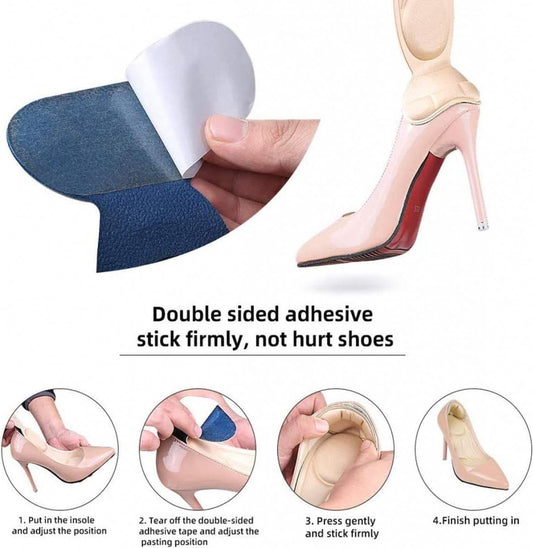 3 Pairs Self-Adhesive Silicone Heel Protectors - Insoles for High Heels or Shoes - Heel Cushion - Heel Pads - V1188-MS101-01957-1