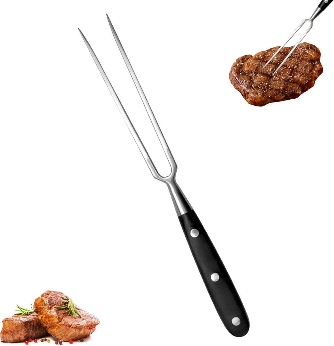 Waffle Fork - Meat Fork - Stainless Steel - Marshmallow Skewers - Serving Fork - 30 Cm - Waffle Iron V1188-MS101-01958-1
