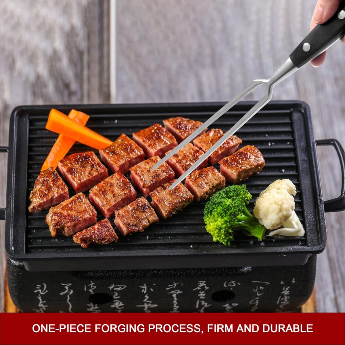 Waffle Fork - Meat Fork - Stainless Steel - Marshmallow Skewers - Serving Fork - 30 Cm - Waffle Iron V1188-MS101-01958-1