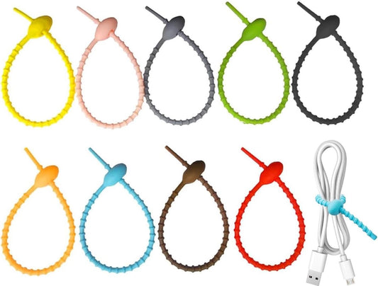 Cable Ties - 9 Pieces - Tie Wraps - Cable Organizer - Cable Management - Cable Organizer - Ties - Reusable - V1188-MS101-01959-1