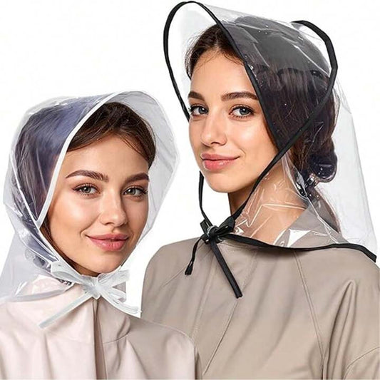 Waterproof Hat - 2-Piece - Portable Rain Cover - Protect Your Hair - Rain Hat - Head Umbrella - Foldable - V1188-MS101-01962-1