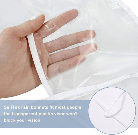 Waterproof Hat - 2-Piece - Portable Rain Cover - Protect Your Hair - Rain Hat - Head Umbrella - Foldable - V1188-MS101-01962-1