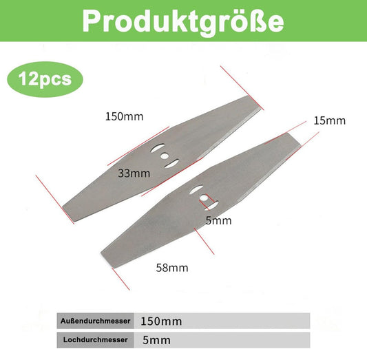 12 Pieces - Grass Trimmers Replacement Blade - 15cm General - Grass Trimmer - Brushcutter - Replacement V1188-MS101-01969-1