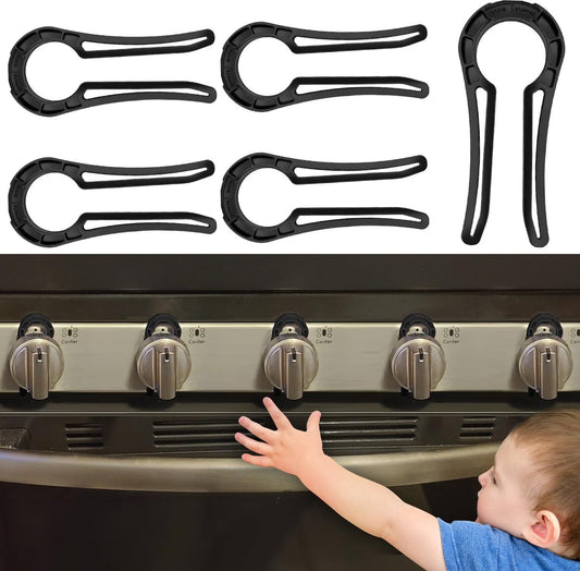 Gas Stove Knob Lock - 5 Pieces - Child Lock - Child-Safe Oven Locks - For Children and Pets - Suitable for V1188-MS101-01974-1