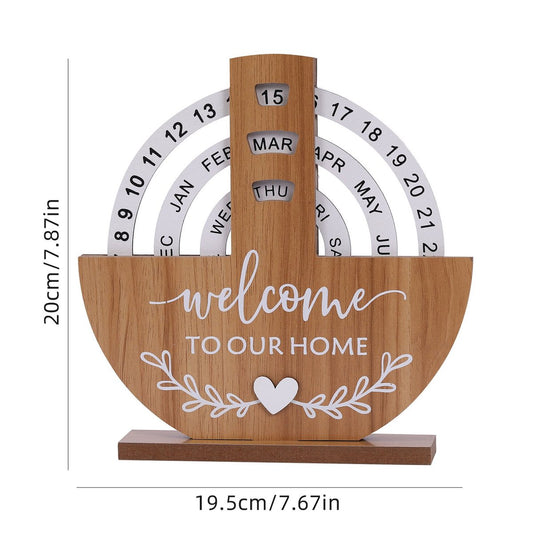 Calendar - Desk Calendar - Perpetual - Manual Rotating Calendar - Perpetual Calendar - Home Sweet Home - V1188-MS101-01985-1