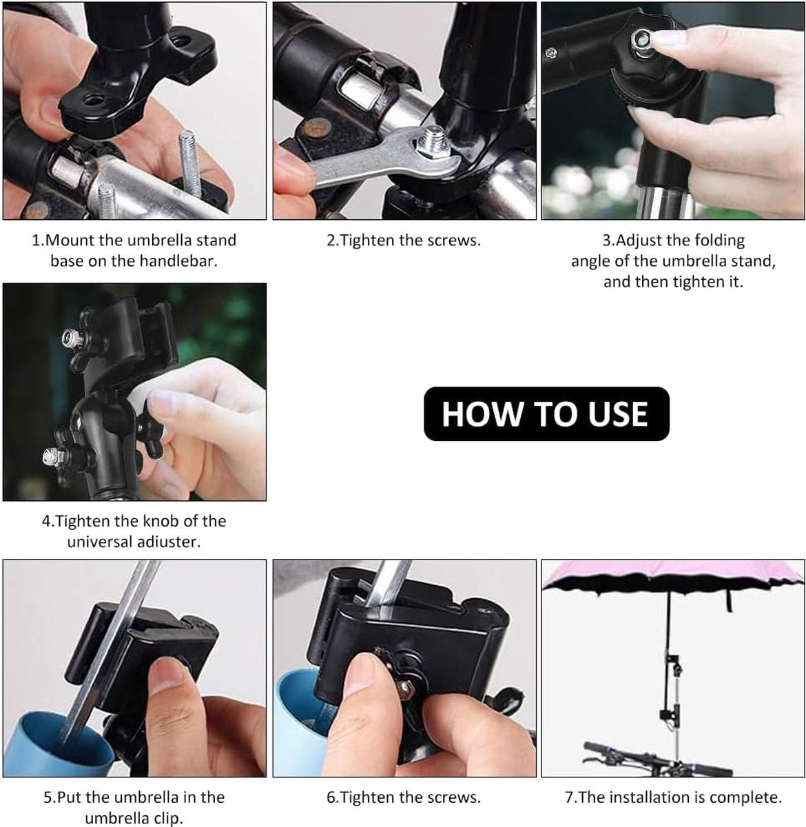 Umbrella Holder - Universal Umbrella Holder - Extendable & Foldable - Parasol Connector for Wheelchair, V1188-MS101-01995-1