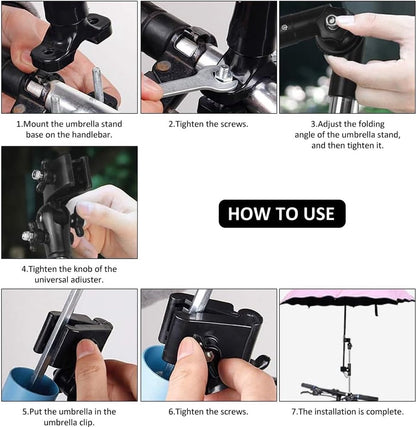 Umbrella Holder - Universal Umbrella Holder - Extendable & Foldable - Parasol Connector for Wheelchair, V1188-MS101-01995-1