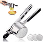Stainless Steel Potato Press - Potato Squeezer - Potato Masher - Includes 3 Different Texture Discs - Can Be V1188-MS101-01999-1