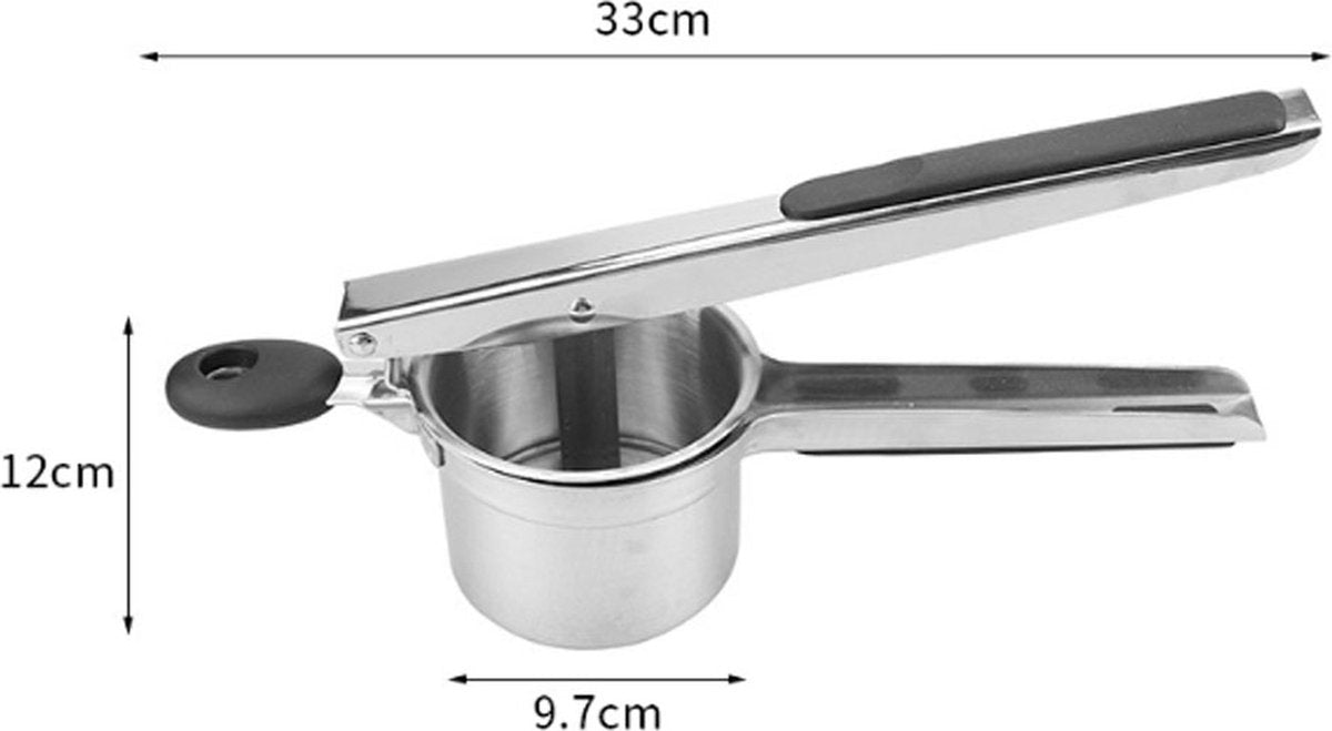 Stainless Steel Potato Press - Potato Squeezer - Potato Masher - Includes 3 Different Texture Discs - Can Be V1188-MS101-01999-1