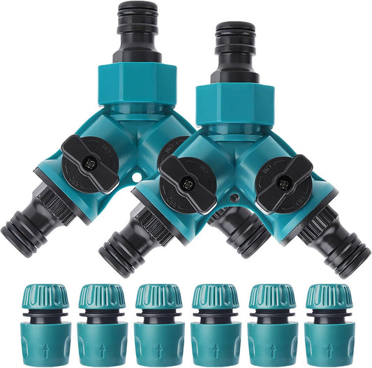 Y-Piece Tap Splitter - 2-Way Y-Manifold with 2 Separate Shut-off Valves - 2-Way Y-Manifold for a G 3/4" Water V1188-MS101-02003-1