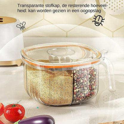 Spice Jars - Divided Spice Jar - Divided Spice Container - 4 Grids Transparent Spice Container - For Kitchen V1188-MS101-02006-1