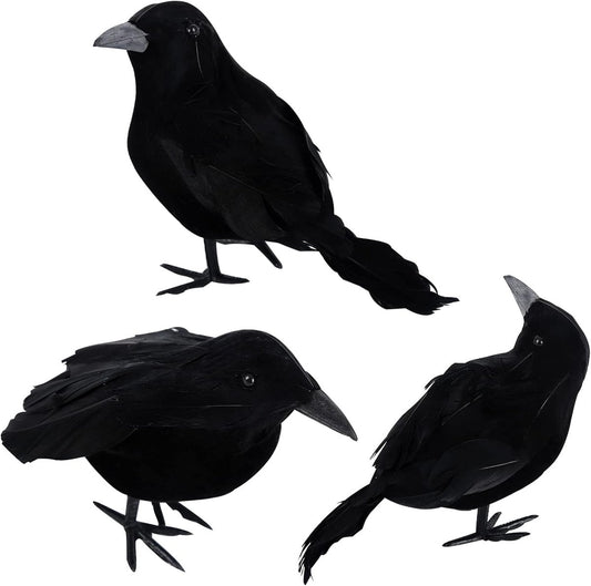 Crow - 3-piece - Halloween - Halloween Decoration - Pigeon Repeller Crow - Scarecrow - Halloween crows - V1188-MS101-02008-1