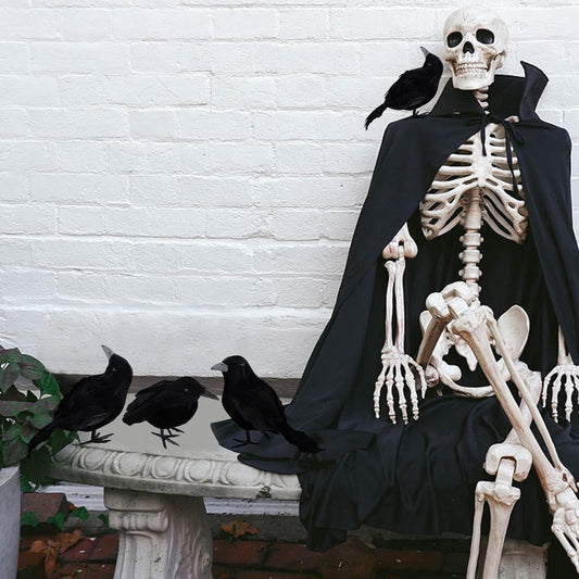 Crow - 3-piece - Halloween - Halloween Decoration - Pigeon Repeller Crow - Scarecrow - Halloween crows - V1188-MS101-02008-1