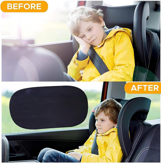 Car Sunshade - Car Sunshade Side Window - 1 Pair 50 x 30 Cm and 1 Pair 44 x 38 Cm - Baby Car Sunshade - V1188-MS101-02013-1
