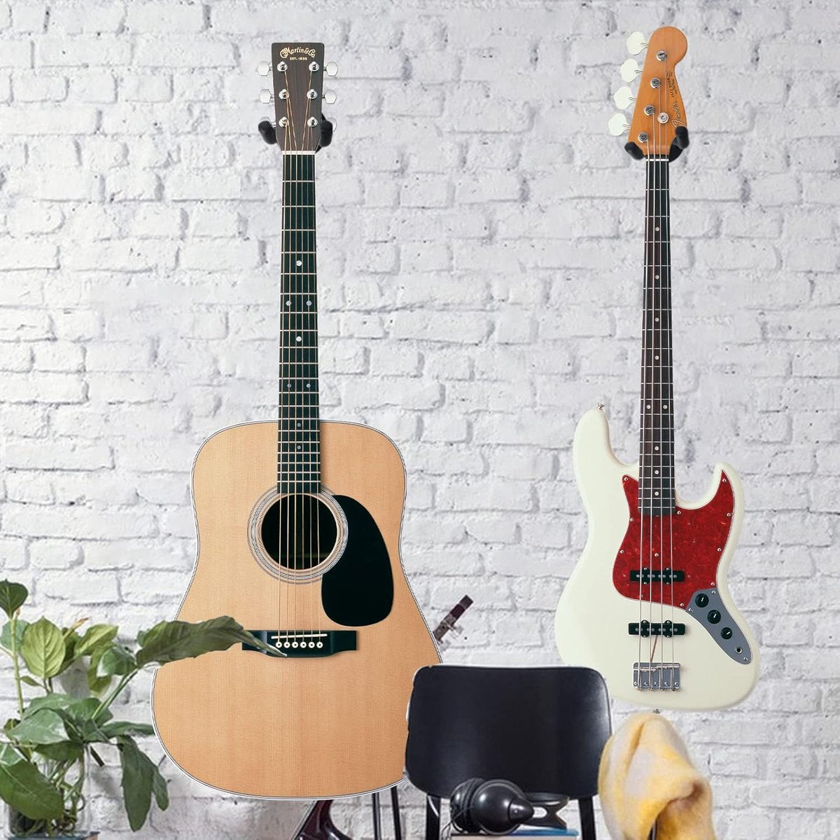 Guitar Wall Bracket - 2 Pieces - Guitar Hook - Wall Mount for Hanging Guitar - Guitar Holder - Guitar Hanger V1188-MS101-02020-1