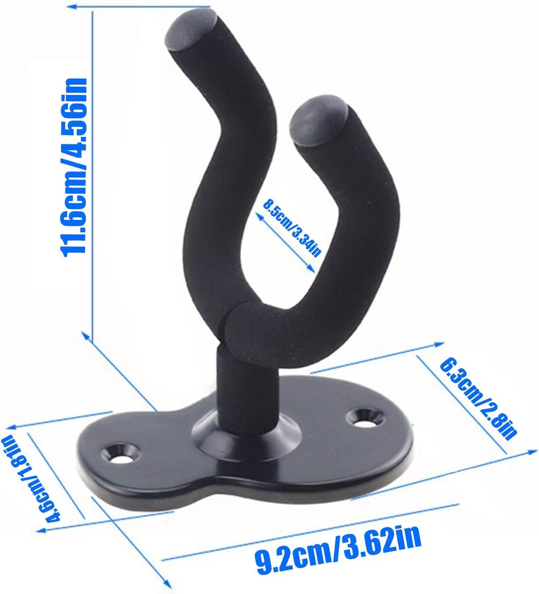 Guitar Wall Bracket - 2 Pieces - Guitar Hook - Wall Mount for Hanging Guitar - Guitar Holder - Guitar Hanger V1188-MS101-02020-1
