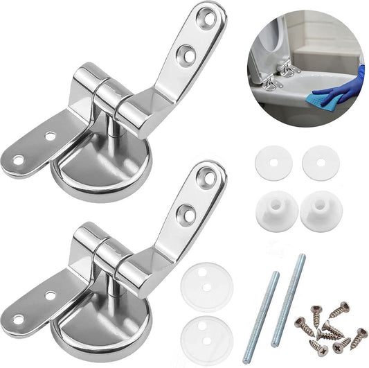 Toilet Seat Hinges Fittings - Mounting Set for Wooden, Resin, and MDF Toilet Seats V1188-MS101-02023-1