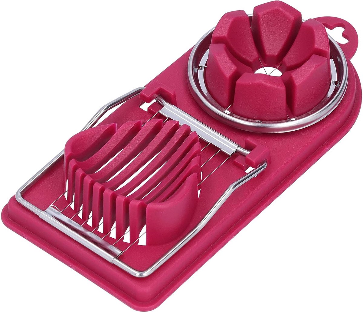 Egg Slicer - 2 in 1 Multifunctional Egg Slicer - Combination Egg Slicer - Stainless Steel - Durable - Egg V1188-MS101-02024-1