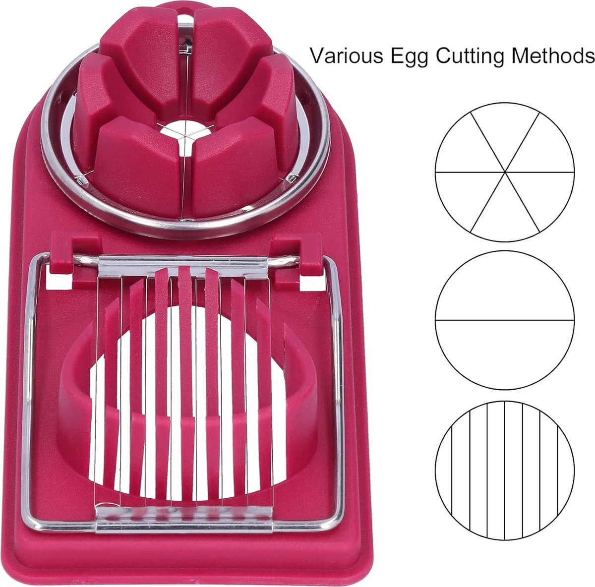 Egg Slicer - 2 in 1 Multifunctional Egg Slicer - Combination Egg Slicer - Stainless Steel - Durable - Egg V1188-MS101-02024-1