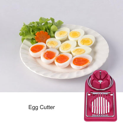 Egg Slicer - 2 in 1 Multifunctional Egg Slicer - Combination Egg Slicer - Stainless Steel - Durable - Egg V1188-MS101-02024-1