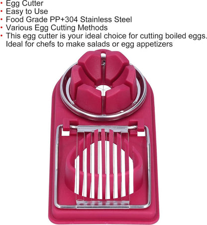 Egg Slicer - 2 in 1 Multifunctional Egg Slicer - Combination Egg Slicer - Stainless Steel - Durable - Egg V1188-MS101-02024-1