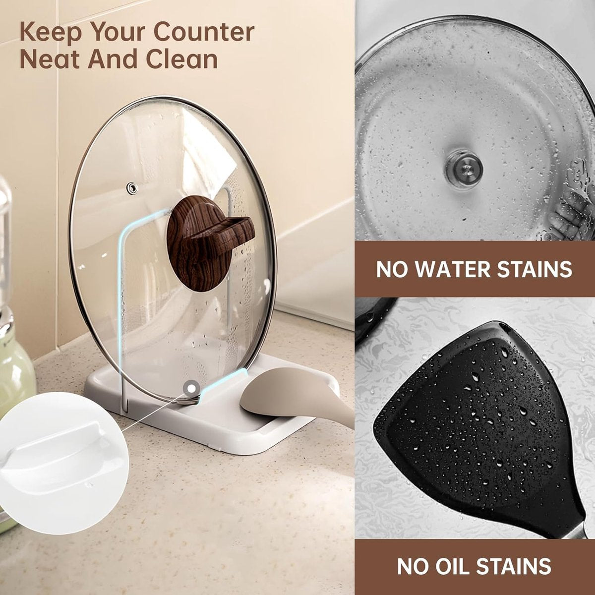 Pot lid holder - Foldable pot lid holder - Lid holder - Lid storage rack - Scratch and rust free - Adjustable V1188-MS101-02030-1