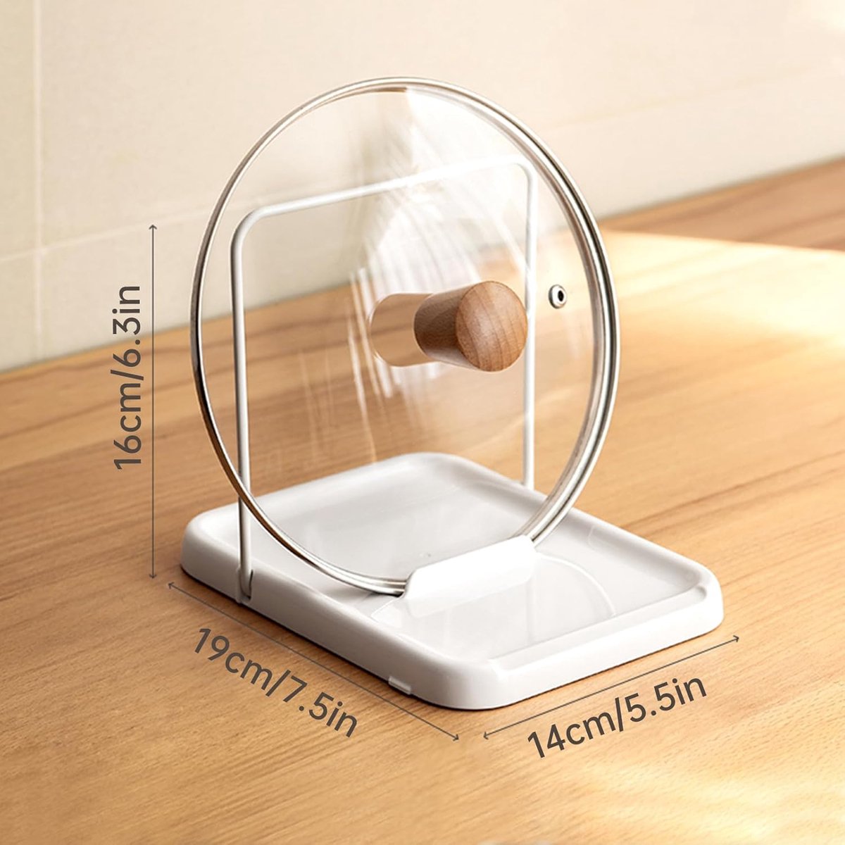 Pot lid holder - Foldable pot lid holder - Lid holder - Lid storage rack - Scratch and rust free - Adjustable V1188-MS101-02030-1