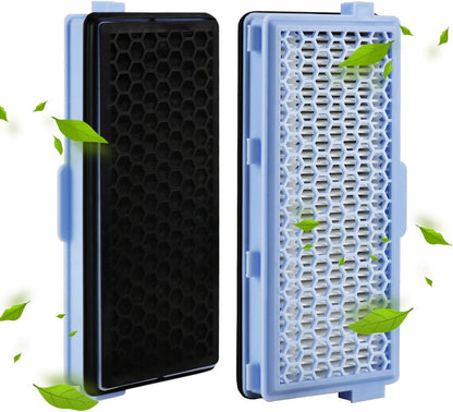 Active HEPA Filter Set 2 Pieces Suitable For Miele Classic Compact C1, Complete C2 & C3 - Replaceable - V1188-MS101-02031-1