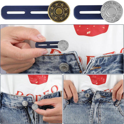 Buttonhole Extender - 12 Pieces - Trouser Expander - 15-17 MM - Silicone - Jeans Trouser Expander - Button V1188-MS101-02033-1