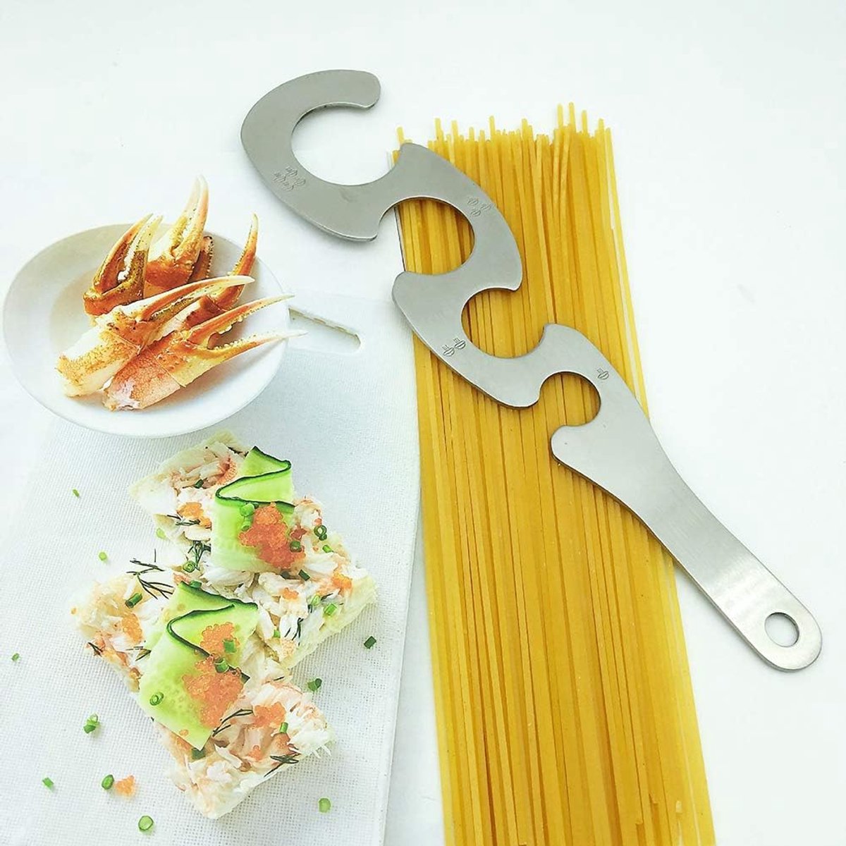 Spaghetti Measurer - Professional Pasta Measuring - 4-Hole S-Shaped Portable Spaghetti Meter - V1188-MS101-02037-1