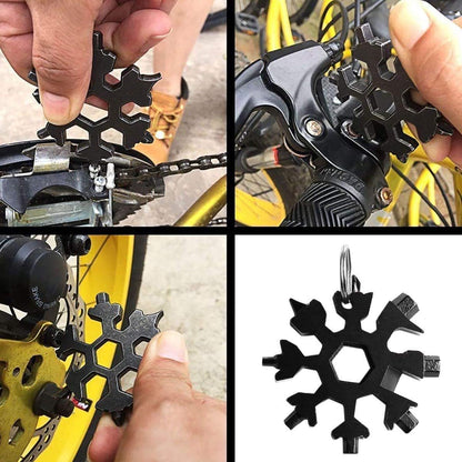 18-in-1 - Snowflake Keychain - multi-tool portable keychain - Wrench - screwdriver - bottle opener - V1188-MS101-02055-1