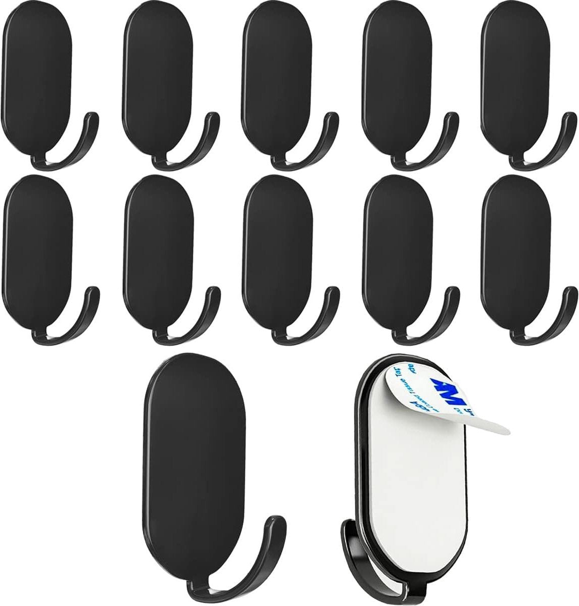 10 Self-Adhesive Hanging Hooks - Stainless Steel - Towel Hooks - Thicker - Wall Hooks - Stick-on Hooks - V1188-MS101-02067-1