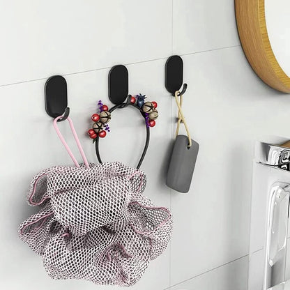 10 Self-Adhesive Hanging Hooks - Stainless Steel - Towel Hooks - Thicker - Wall Hooks - Stick-on Hooks - V1188-MS101-02067-1
