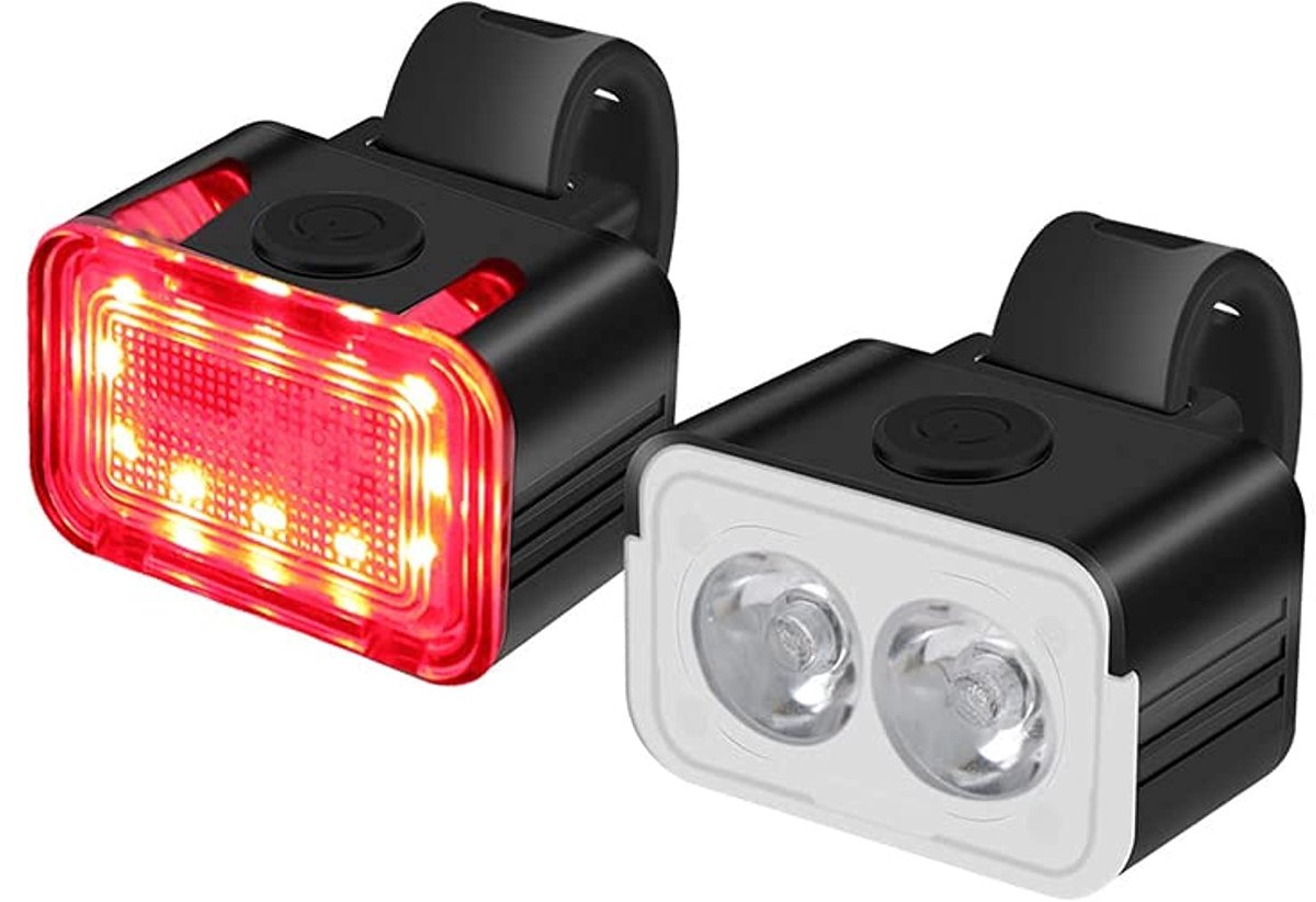 LED Bicycle Lighting - 2-piece - Front Light Rear Light - Bicycle Lamp - Small Bicycle Light - Bicycle Lights V1188-MS101-02068-1