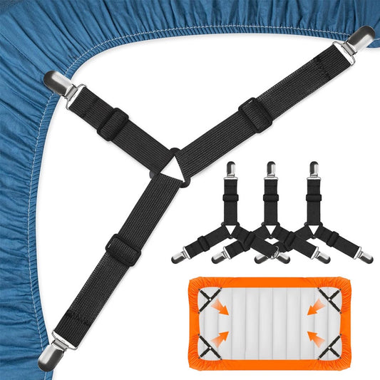 Bed Sheet Tensioners - 4 Pieces - Duvet Sheet Tensioner Clips - Duvet Clamps - Duvet Cover Tensioners - Sheet V1188-MS101-02075-1