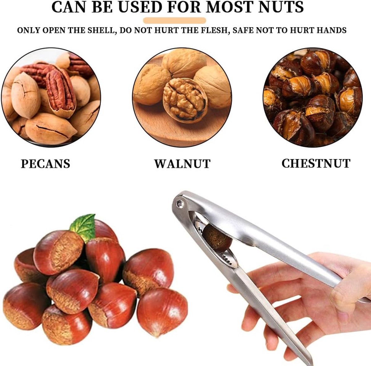Nutcracker - Professional Walnut / Nut Cracker - Portable Christmas Nutcracker - Universal Chestnut Clip - V1188-MS101-02078-1