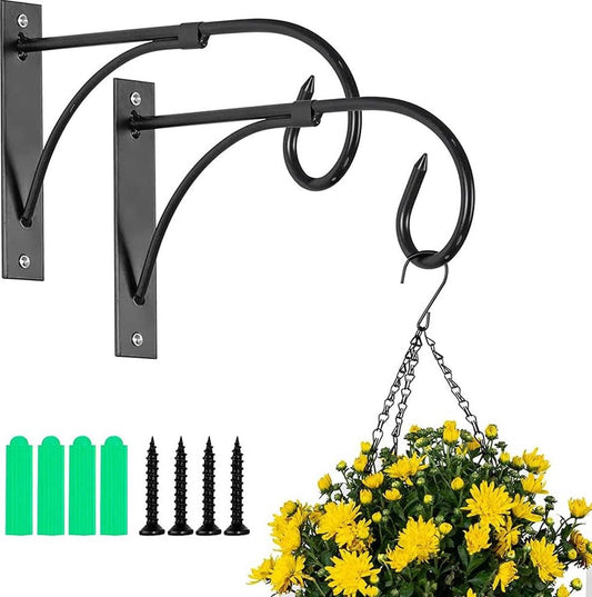 Set of 2 - Hanging Pot - Plant Hanger - Wall Hook - Flower Pot Hanging Hooks - Outdoor Balcony Accessories - V1188-MS101-02079-1
