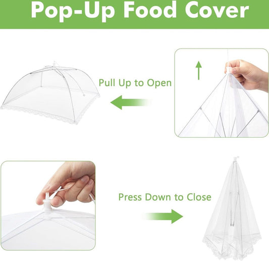 Fly Covers - Foldable Fly Covers 2 Pieces - Fly Cover - Flystopper - Foodcover - Pop Up Insect Net - Fly V1188-MS101-02090-1