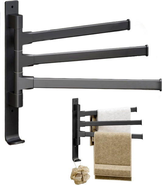 Towel Rack - 3-Arm Towel Holder - Towel Bar - Towel Rack - Towel Ladder - Towel Bar - 180 Degree Adjustable - V1188-MS101-02093-1