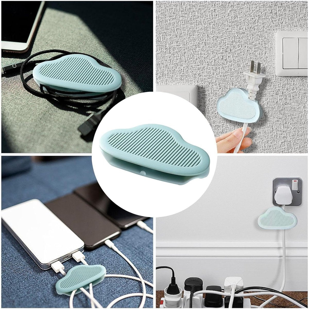 Cable Clips - 8 Pieces - Wire Organizer - Cable Holder - Cable Management - Cable Ties - Cable Organizer - V1188-MS101-02102-1