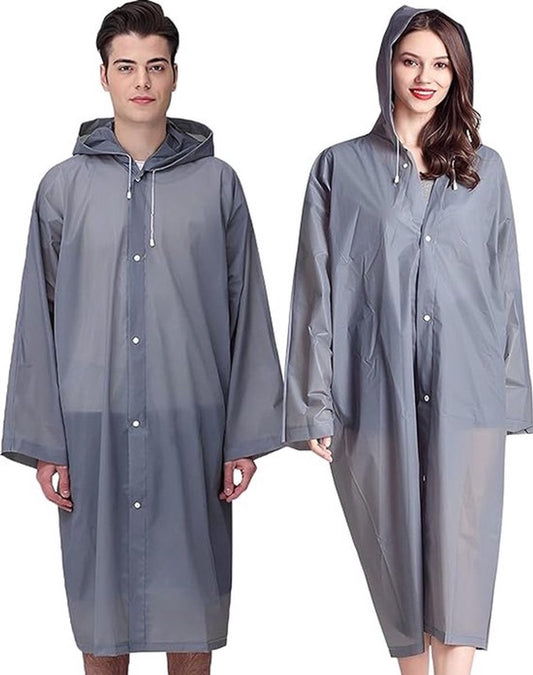 2x Raincoat - Hooded Raincoat - Rain Suit - Portable - Men's / Women's Raincoat - Thicker - Tear-Resistant - V1188-MS101-02124-1