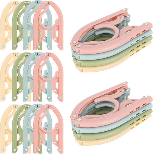 12 Pieces Clothes Hangers - Foldable Clothes Hangers - Anti-Slip - Coat Hangers - Trouser Hangers - Travel V1188-MS101-02147-1