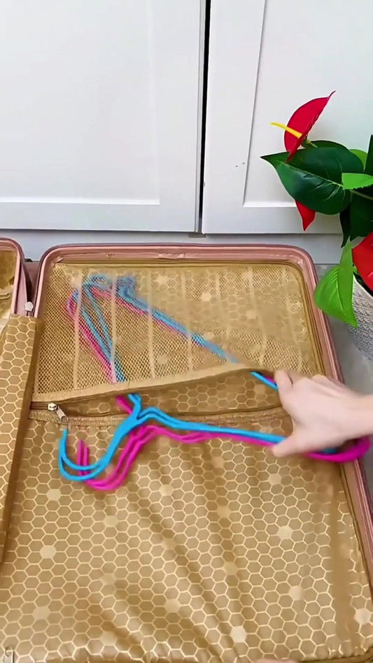 12 Pieces Clothes Hangers - Foldable Clothes Hangers - Anti-Slip - Coat Hangers - Trouser Hangers - Travel V1188-MS101-02147-1
