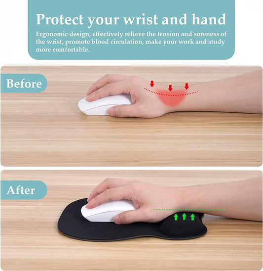 Mouse Pad with Wrist Rest - Ergonomic Mouse Pad - Gel Mouse Pad - Non-Slip - Prevent Wrist Fatigue - Suitable V1188-MS101-02167-1