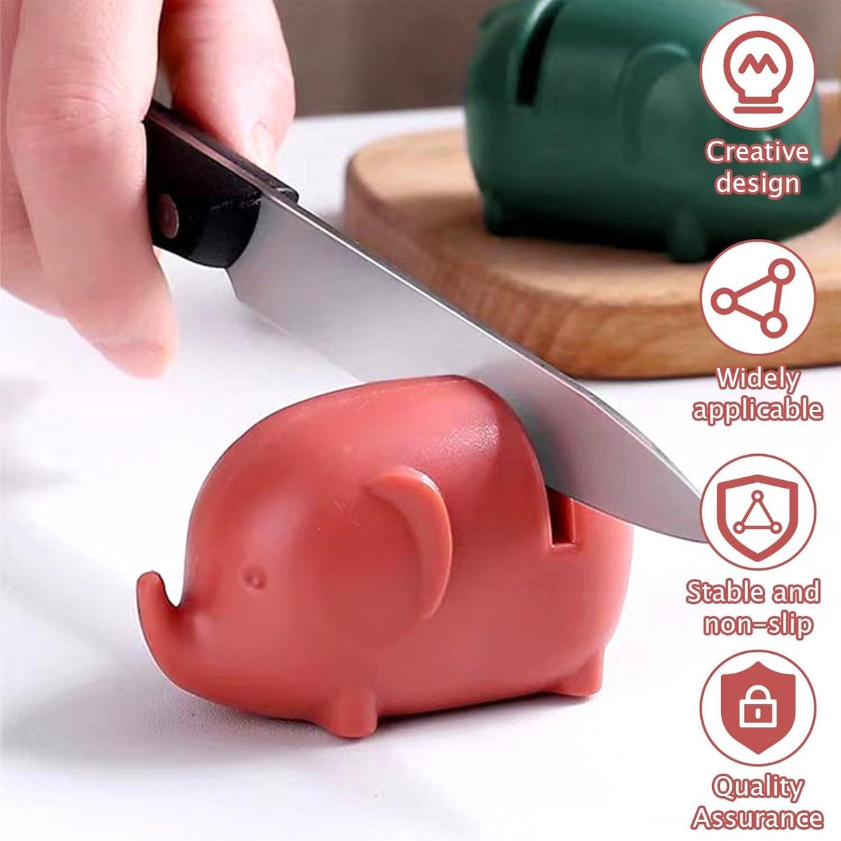 Knife Sharpener - Pull-through Sharpener - Anti-Slip Knife Sharpener - Knife Sharpener - Whetstone - Knife V1188-MS101-02183-1