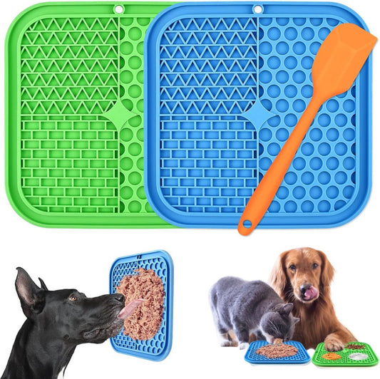Dog Lick Mat - 2 Pieces - Dog Lick Mat with Suction Cup - Dog Toys - Dog Feeding Mat - Dog Slow Feeder - Cat V1188-MS101-02184-1