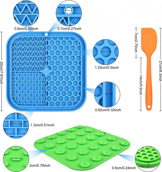 Dog Lick Mat - 2 Pieces - Dog Lick Mat with Suction Cup - Dog Toys - Dog Feeding Mat - Dog Slow Feeder - Cat V1188-MS101-02184-1