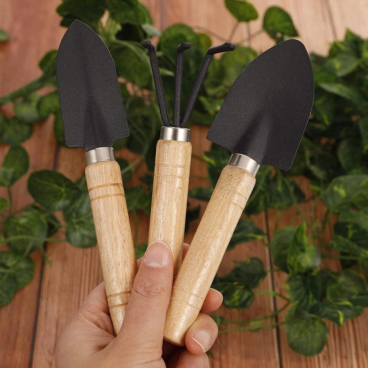 Garden Tool Set - Handy 3-piece set with small trowel for bonsai and plant maintenance V1188-MS101-02186-1
