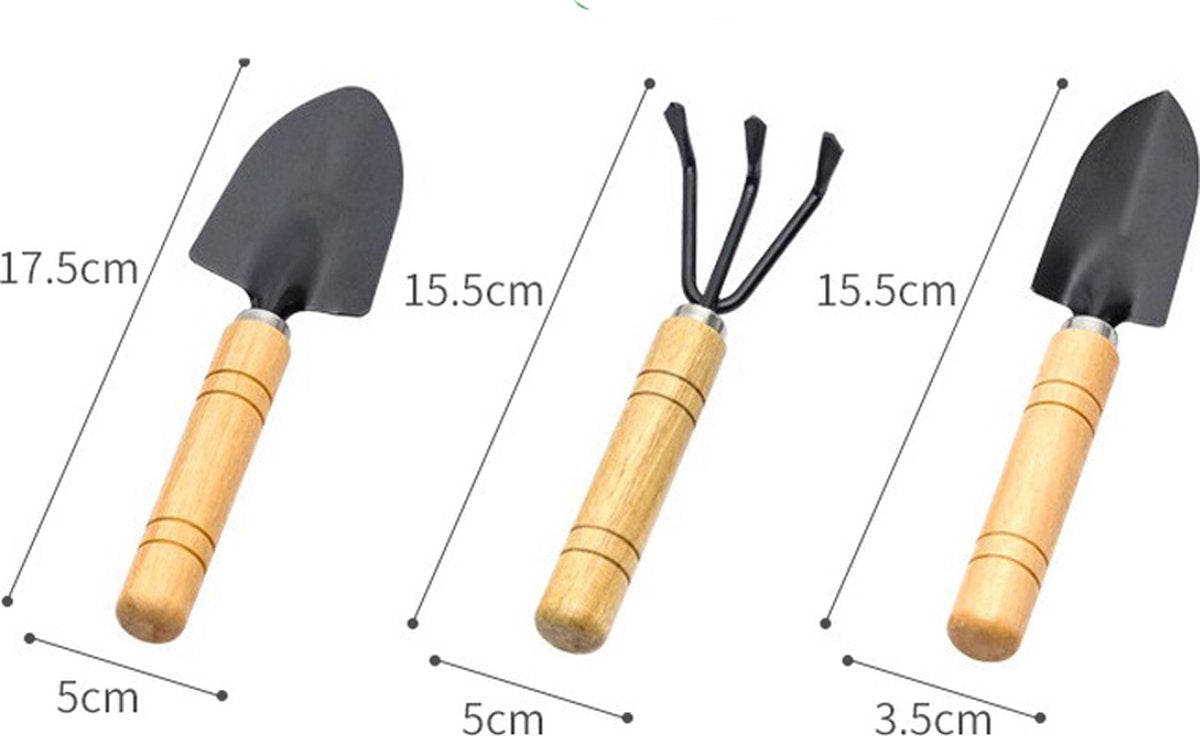 Garden Tool Set - Handy 3-piece set with small trowel for bonsai and plant maintenance V1188-MS101-02186-1