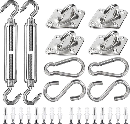 Shade Cloth Mounting Set - 42-Piece - Stainless Steel - Hardware Kit for Sun Sail - For Rectangular / Square V1188-MS101-02188-1